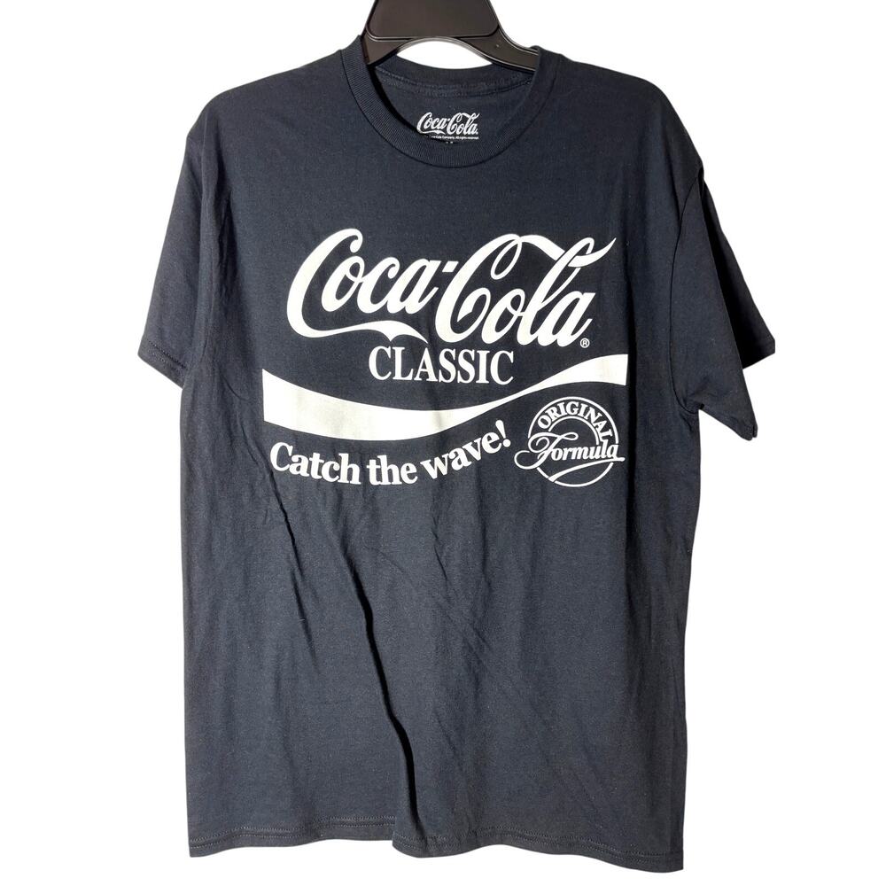 Coca-Cola Men's Size M Classic Catch the Wave Retro Slogan Throwback T-Shirt